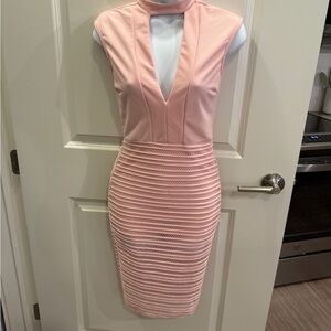 Elegant Pink Sleeveless Dress